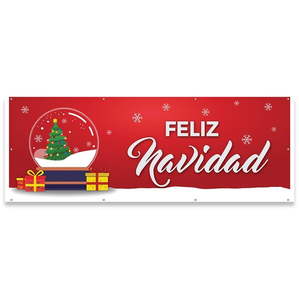 Feliz Navidad Banner Concession Stand Food Truck Single Sided